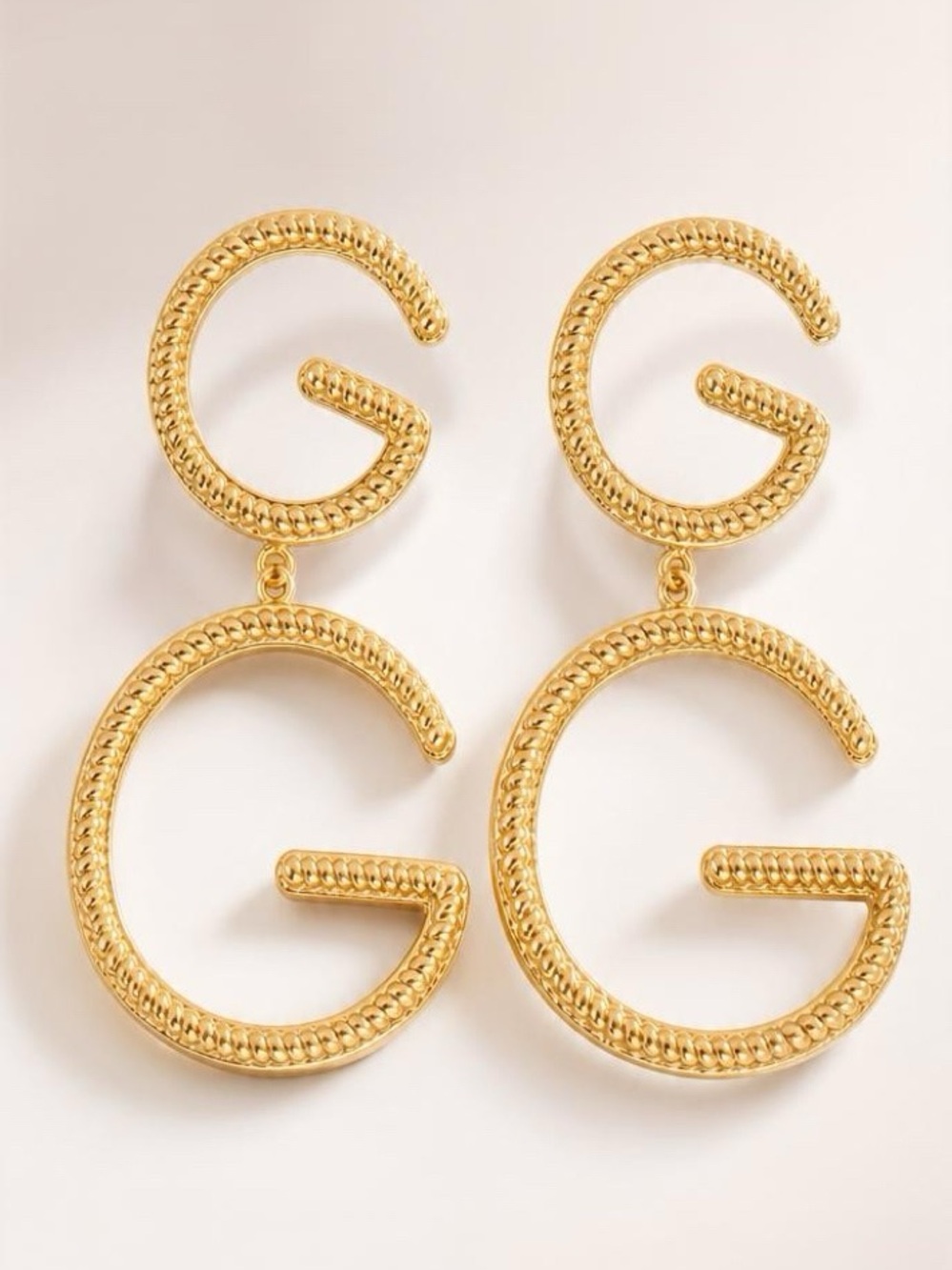 Fashion Jewelry Gold Monogram Earrings